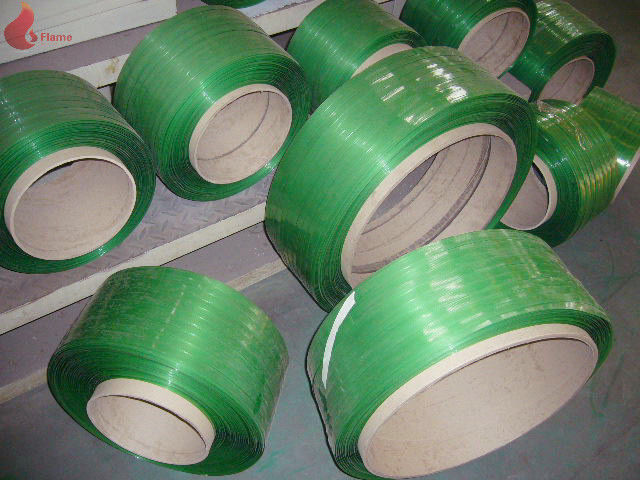 以100%再生聚酯片为原料的单双带生产线