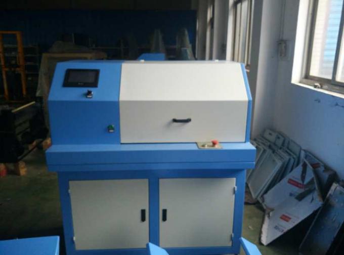 Máquina de corte de borracha da gaxeta do eixo gêmeo automático completo na cor azul