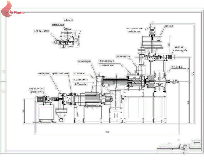 185 kW 2СтавятЛинию60RPM造粒PVCПластичную，МашинусоздателяЛепешки
